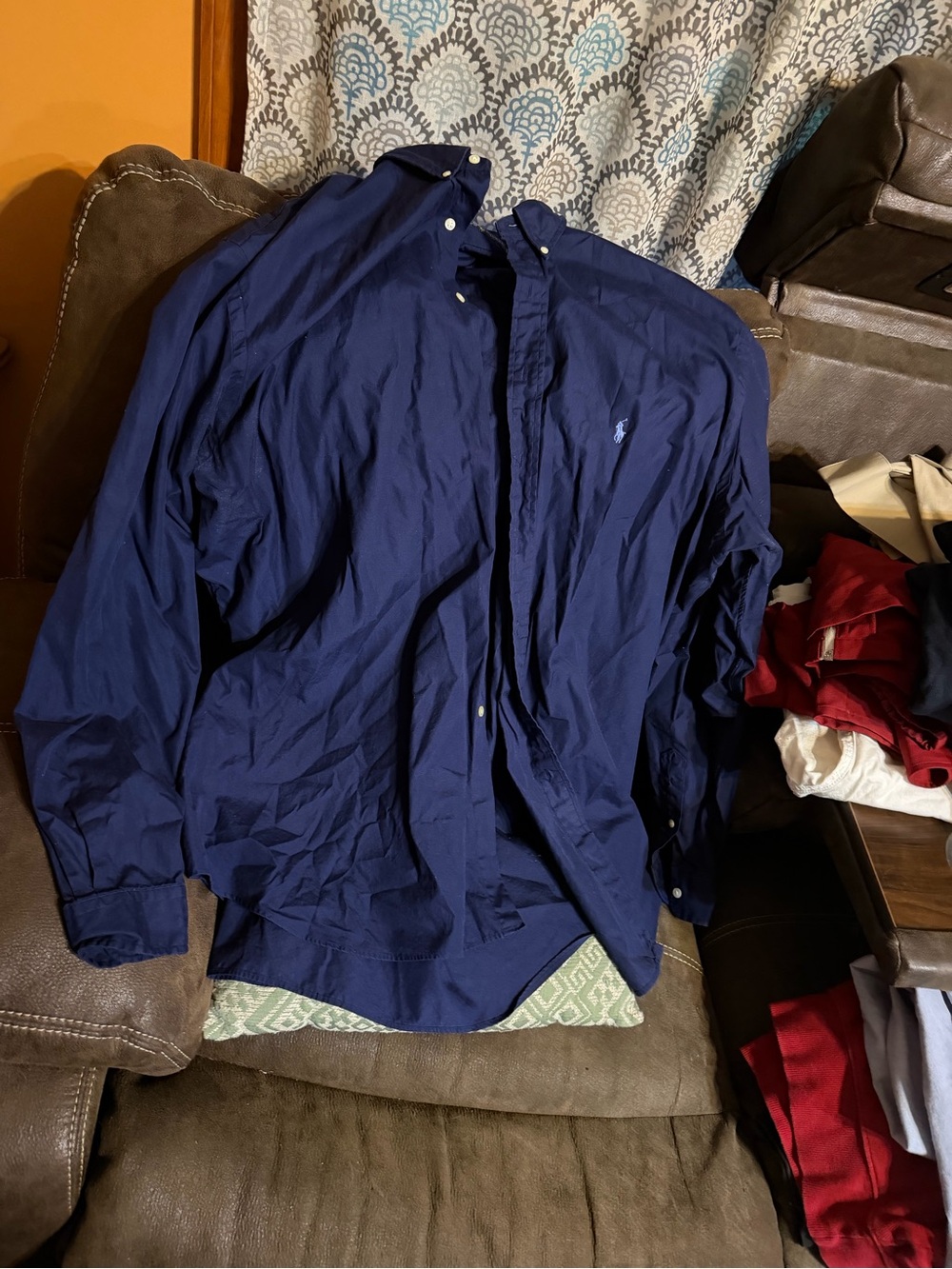 Polo by Ralph Lauren Men's Navy Button-Down 4xlt